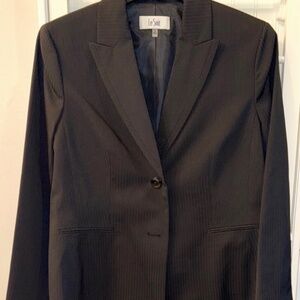 Le Suit Plus Size 18 Suit Jacket Blazer Pinstripes Lined Black/Loden BRAND NEW